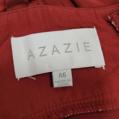 Azazie Red Strappy Backless Side Slit Maxi Bridesmaids Formal Long Dress A6