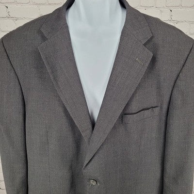 Joseph & Feiss Grey 100% Wool International Trio Blazer Sport Coat Size 48L