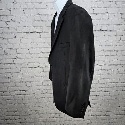 Jos A Bank Black 100% Wool Tailored Fit Travelers 2 Button Blazer Sport Coat 43R