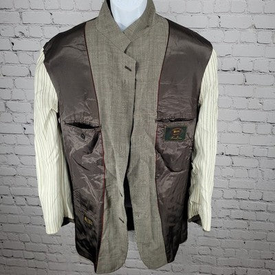 VTG Briar Brown Wool Check Premier Edition Blazer Sport Coat USA Made Size 40R