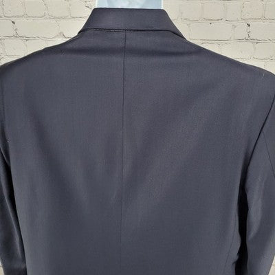 Oleg Cassini Navy 100% Wool 3 Button Ventless Notch Blazer Sport Coat 42L