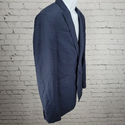 Express Photographer Navy Wool Blend Fitted 2 Button Notch Blazer Sport Coat 40R