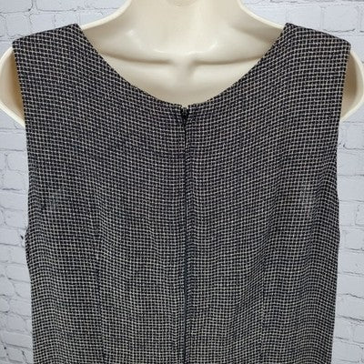 VTG Perceptions Black Check Unlined Sleeveless Dress Size USA Made Size 14P