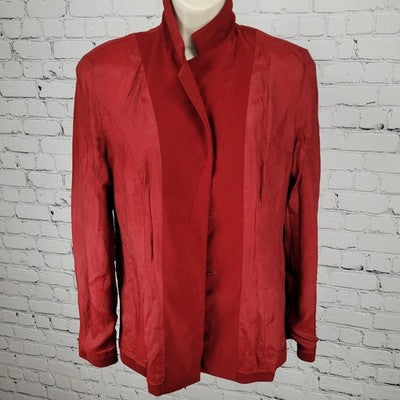VTG San Louis Red Buttoned Lined Notch Blazer Suit Jacket USA Made Size 10