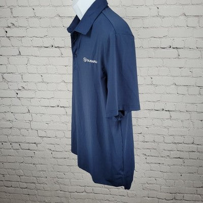 Subaru Austin CAG Navy Lightweight Stretch Short Sleeve Polo Shirt Size Large L