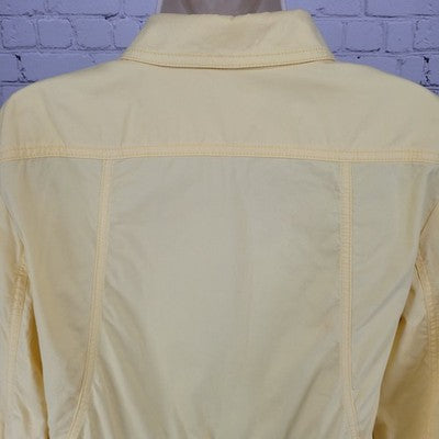 Chico's Yellow Lightweight Full Zip 3/4 Sleeve Jacket Size 2 US 12