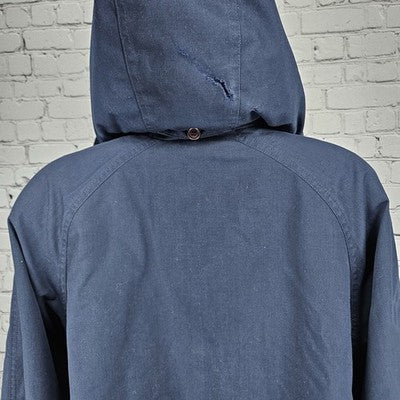 VTG F.S.L Collection Navy Belted Hood Removable Bodywarmer Liner Trench Coat 8P