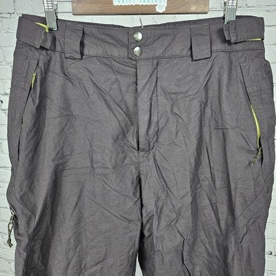 Columbia Brown Green Omni Tech Bugaboo Insulated Snow Ski Pants L (36x32) *tear