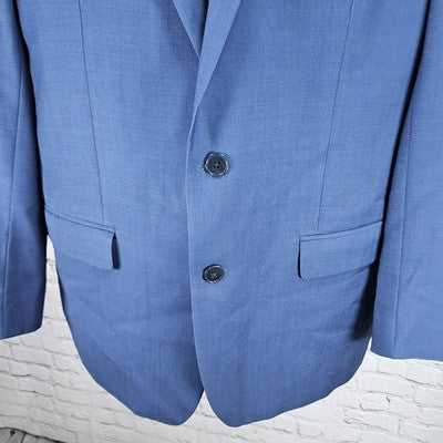 Calvin Klein Blue 2 Button Double Vented Notch Blazer Sport Coat Jacket 42 *read