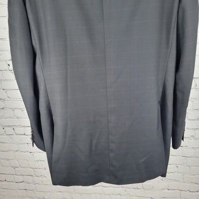 Royal Classic Black Purple Pinstriped 2 Button Notch Blazer Sport Coat USA 45L
