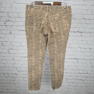 CARMAR Snakeprint Low Rise Skinny Stretch Jeans USA Made Size 27 (30x28.5)