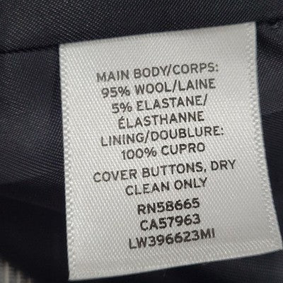 Lewit Grey Wool Stretch Glen Check 1 Button Vented Notch Blazer Suit Jacket 8