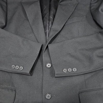 VTG Nino Cerruti Black 2 Button Ventless Notch Blazer Sport Coat USA 42L *defect