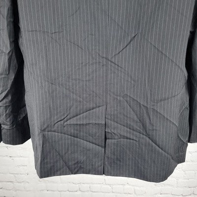 Lauren Ralph Lauren Black 100% Wool Pinstriped 2 Button Blazer Sport Coat 42S