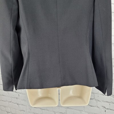 VTG Signature Larry Levine Black 3 Button Blazer Peak Formal Suit Jacket USA 10