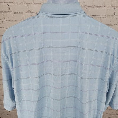 Putter Boy Pinehurst 1895 Blue Striped Performance Golf Polo Shirt Size Large L