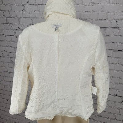 Citrine Collection Ivory Glitter Buttoned Lined Jacket Canada Made Size 10