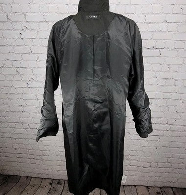 Caara Black Double Breasted Buttoned Belted Lightweight Trench Pea Coat Small S