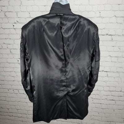 Jos A Bank Black 100% Wool Pinstriped 2 Button Notch Blazer Sport Coat 44L