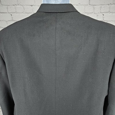 VTG Austin Reed Black 100% Wool 3 Button Ventless Blazer Sport Coat USA 44R