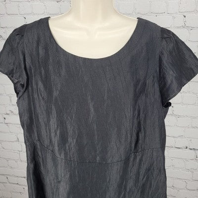 Gerry Weber Black Short Sleeve Side Slit Lined Zipped Sheath Dress Size Large L
