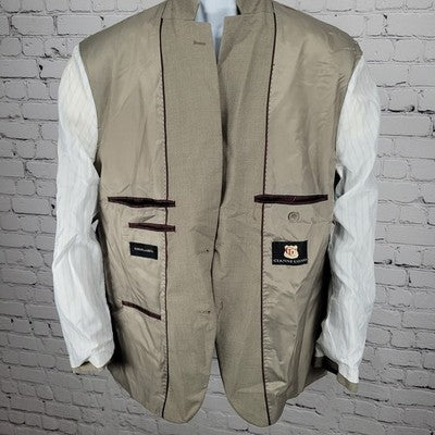 Gianna Uomo Gold Label Beige 2 Button Vented Notch Blazer Sport Coat 46S