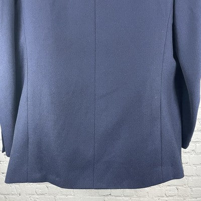 VTG Just Men’s Navy Textured 2 Gold Button Ventless Blazer Sport Coat Size 42L
