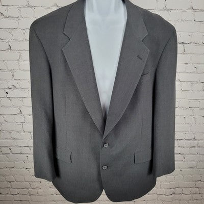 VTG Perry Ellis Portfolio Grey 2 Button Blazer Sport Coat USA Made Size 44L