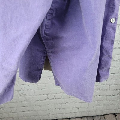 Kathleen Sommers Purple Corduroy Stretch Long Sleeve Shirt USA Made Plus Size 2