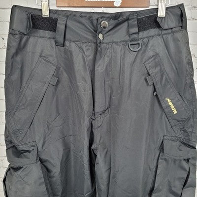 Wulful Black Adjustable Waist Cargo Snow Ski Straight Pants Size Large (33x32)