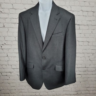 AWEAR2 Kenneth Cole Grey Stretch 2 Button Notch Blazer Sport Coat Size 42L
