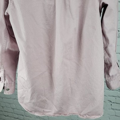 High Sierra Pink 100% Cotton Button Up Long Sleeve Shirt Size Medium M