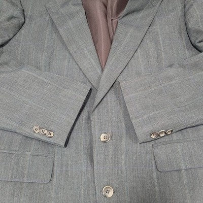 Haggar Grey Gentleman's Fit 2 Button Vented Notch Blazer Sport Coat USA Size 42L