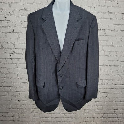 Hart Schaffner & Marx Navy Check 2 Button Vented Notch Blazer Sport Coat Size 44