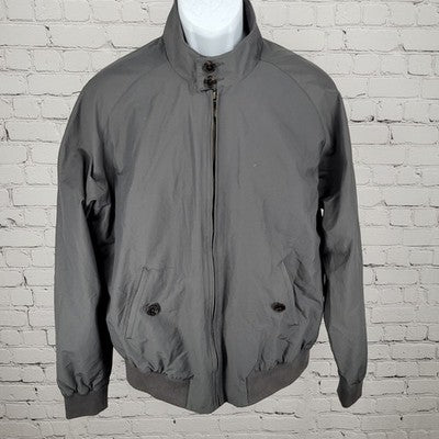 Jos A Bank Grey Tailored Fit Lightweight Full Zip Bomber Jacket Size Large L