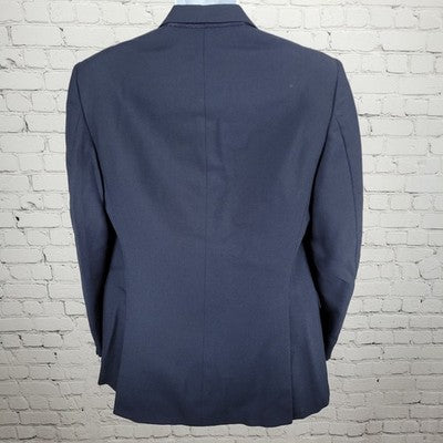 Cellini Collection Navy 2 Button Double Vented Notch Blazer Sport Coat 40R