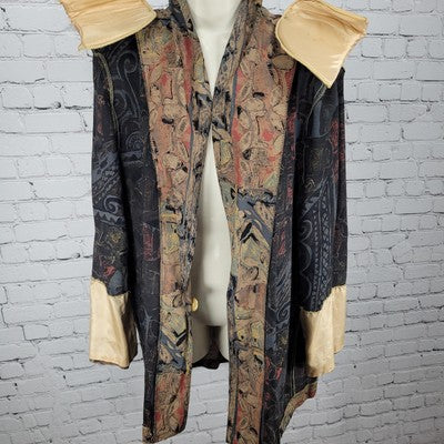 VTG Ken Sington Abstract Print Lightweight Jacket USA Made Size Large L