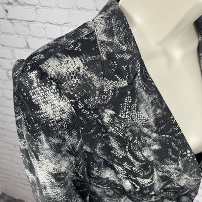 Bellatrix Black Lace Printed Lightweight Stretch Blazer Jacket Small S *buttons