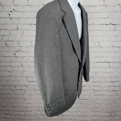 VTG Harmony Clothes Grey Pinstriped 2 Button Notch Blazer Sport Coat USA 41