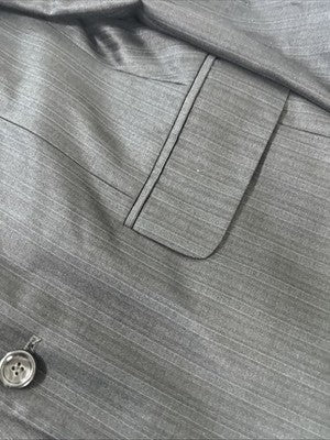 Turtle Black Stripe Italian Fit 2 Button Notch Vented Blazer Sport Coat Size 40R