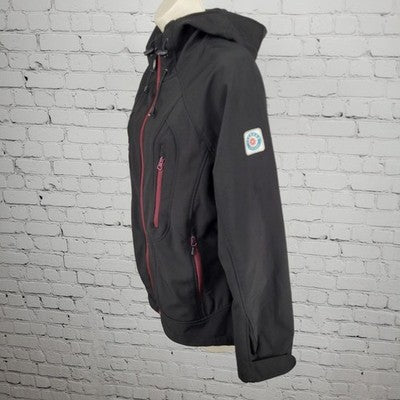 Icewear Iceland Black Hooded Full Zip Fleece Lined Zip Pockets Jacket Small S