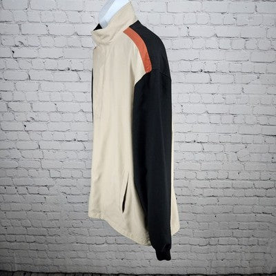 Ashworth Beige Colorblock Nano-Tex Water Resistant 1/4 Zip Pullover Jacket XL