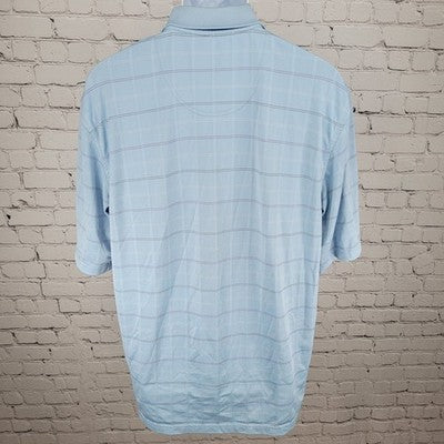 Putter Boy Pinehurst 1895 Blue Striped Performance Golf Polo Shirt Size Large L