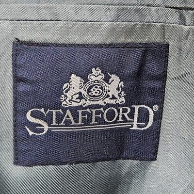 Stafford Navy Worsted Wool Blend 2 Button Vented Notch Blazer Sport Coat 50R