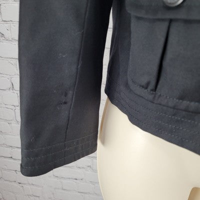 J. CREW Black 100% Wool Super 120's Lightweight Buttoned Lined Jacket Size 4