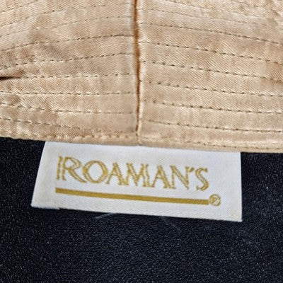 VTG Roaman's Black Gold Skirt Suit Set 2 Piece Double Breasted Jacket Medium M