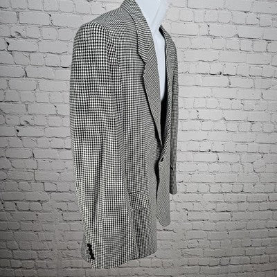 Sor Hazir Giyim Black White Houndstooth 2 Button Notch Blazer Sport Coat 43