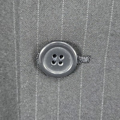 Marco Viali Black Pinstriped 3 Button Ventless Notch Blazer Sport Coat 42R