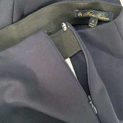 Brooks Brothers Navy High Rise Stretch Expandable Tapered Dress Pants 14 (29x29)
