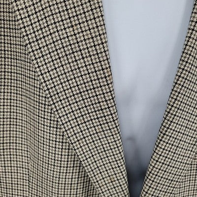 VTG Racquet Club Ivory Tan Houndstooth Blazer Sport Coat USA Made Size 44